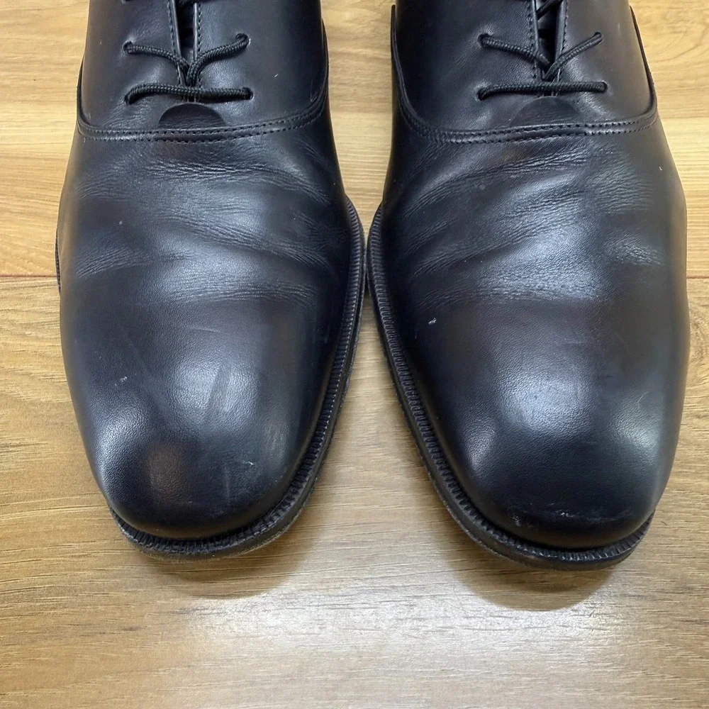 Salvatore Ferragamo Plain Toe Derby 9.5 EE Black Leather Formal Wedding Business